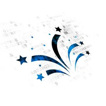 Holiday concept: Fireworks on Digital background Stock Illustration