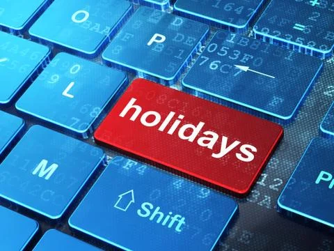 Holiday concept: Holidays on computer keyboard background 스톡 일러스트
