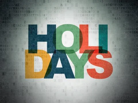 Holiday concept: Holidays on Digital Data Paper background 库存插图