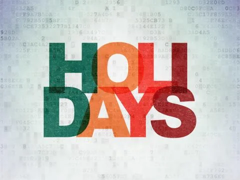 Holiday concept: Holidays on Digital Data Paper background 스톡 일러스트