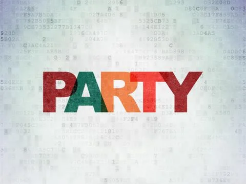 Holiday concept: Party on Digital Data Paper background イラスト素材