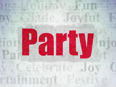 Holiday concept: Party on Digital Data Paper background Stockillustratie
