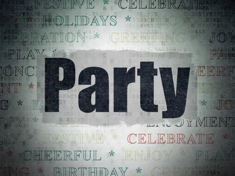 Holiday concept: Party on Digital Data Paper background Illustrazione stock