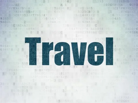 Holiday concept: Travel on Digital Data Paper background Illustrazione stock