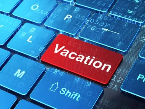 Holiday concept: Vacation on computer keyboard background 스톡 일러스트