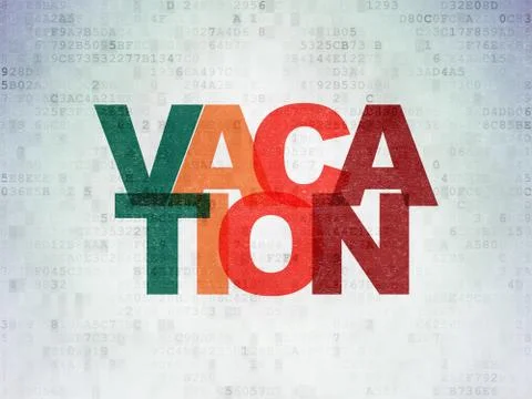 Holiday concept: Vacation on Digital Data Paper background Stock Illustration