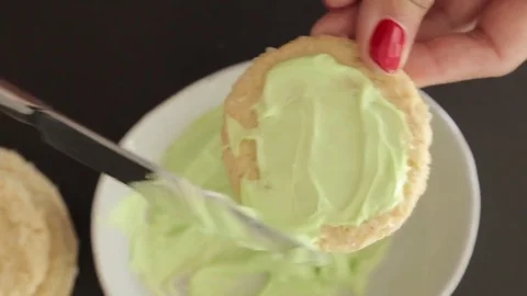 Holiday Cookie Icing Stock Footage