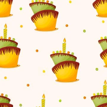 Holiday cooking seamless pattern. Cupcake, cake, sweet pastry, cupcake with Illustrazione stock