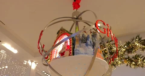 Holiday Decoration Hanging From The Ceiling Inside Macy's Department Store Stock Footage 229370258