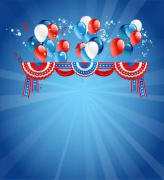 Holiday decorations with balloons Stock Illustration