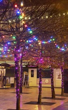 Holiday decorations of Budapest. Hungary Stock Photos