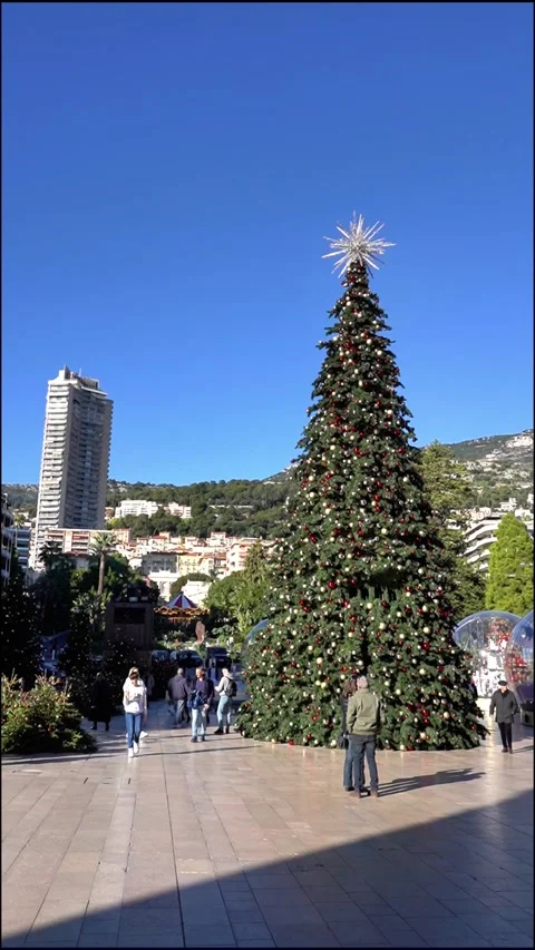 Holiday Decorations in Monaco. Stock Footage 322136853