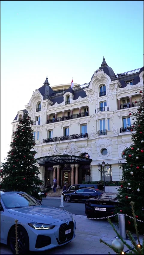 Holiday Decorations in Monaco. Stock Footage 322136922