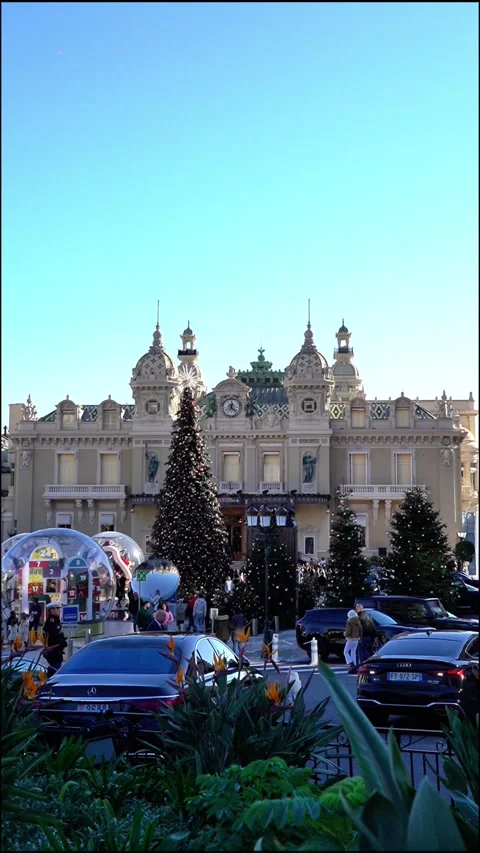 Holiday Decorations in Monaco. Stock Footage 322141601