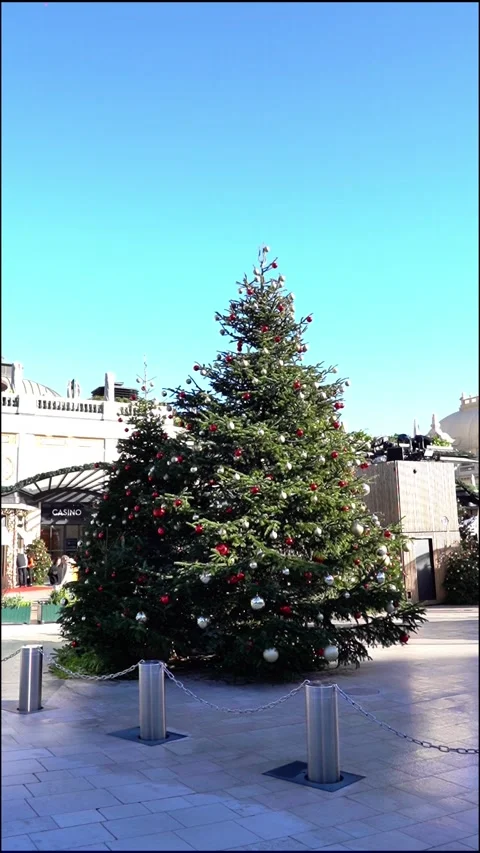 Holiday Decorations in Monaco. 스톡 동영상 322141602