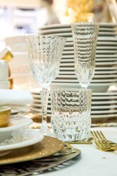 Holiday dinner table Stock Photos