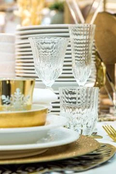 Holiday dinner table Stock Photos