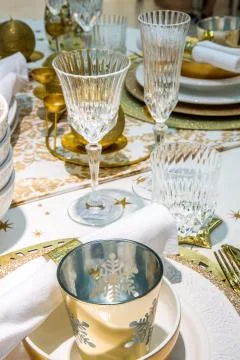 Holiday dinner table Stock Photos