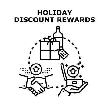 Holiday discount rewards program offering special benefits Stock Illustration