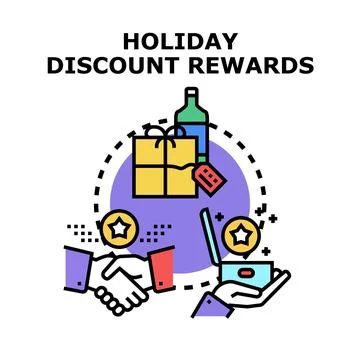 Holiday discount rewards program offering special benefits Illustration