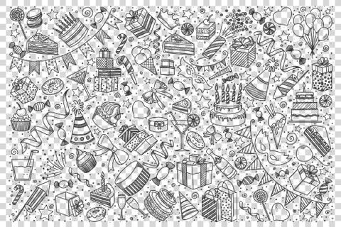 Holiday doodle set Stock Illustration