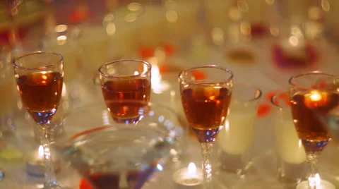 Holiday drinks buffet Stock Footage 56833773