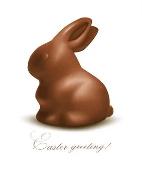Holiday easter background with chocolate bunny. vector 스톡 일러스트