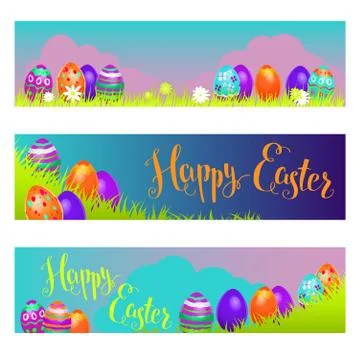 Holiday Easter banners Stock Illustration