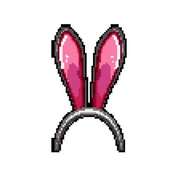 Holiday easter bunny ear pixel art vector illustration Illustrazione stock