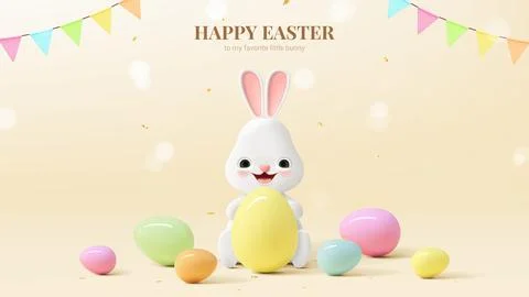 Holiday Easter card template Stock Illustration