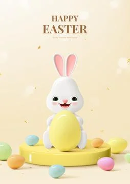 Holiday Easter poster template Stock Illustration