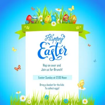 Holiday Easter template blue Illustrazione stock