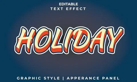 Holiday editable 3D text effect template Stock Illustration