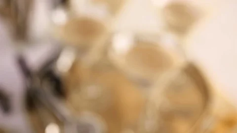 Holiday eggnog cocktail with dark rum and milk garnished with nutmeg. Stock Footage