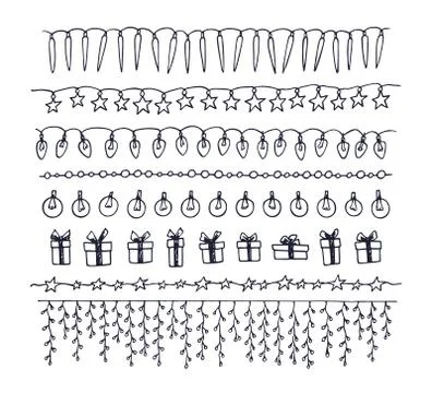 Holiday festoon set Stock Illustration