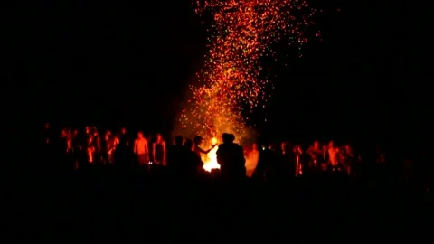 Holiday by the fire Stock Footage 278227642