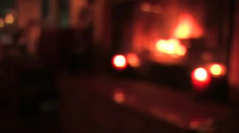 Holiday Fireplace Stock Footage 585678