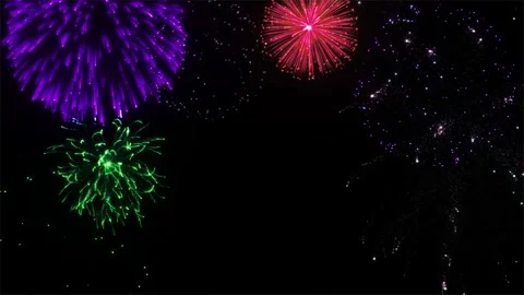 Holiday firework explode New Year celebration seamless loop Animation video.. Stock Footage 274180067