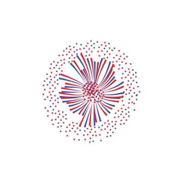 Holiday firework rays or firecracker lights flat vector illustration isolated. Illustrazione stock