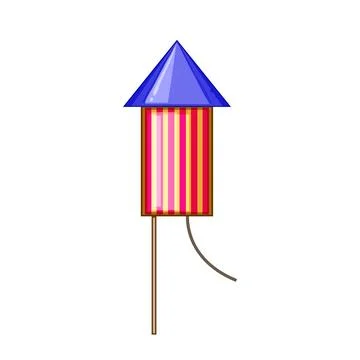 Holiday firework rocket cartoon vector illustration Stock Illustration