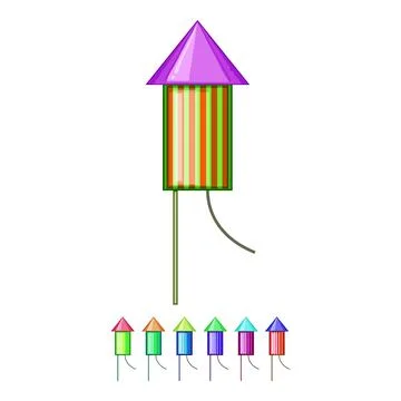 Holiday firework rocket cartoon vector graphic Stock Illustration