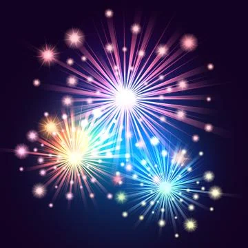 Holiday Fireworks Stock Illustration