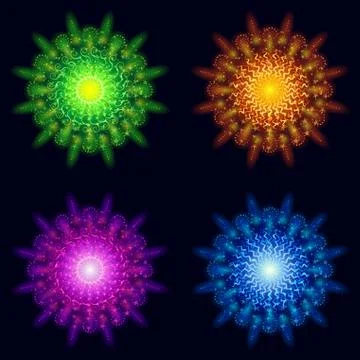 Holiday Fireworks Set Stock Illustration