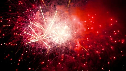 Holiday fireworks in the sky Stock-Footage 201648083