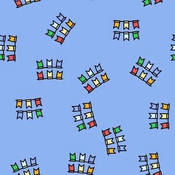 Holiday flags vector seamless pattern イラスト素材