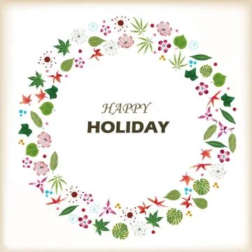 Holiday flower ring Stock Illustration