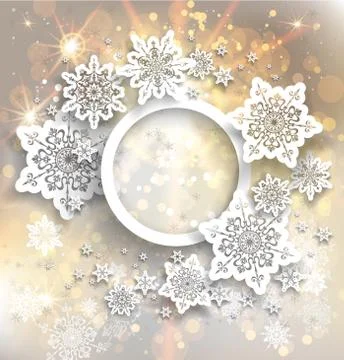 Holiday frame with snowflakes Stock Illustration