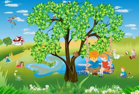 Holiday fun children Stock Illustration
