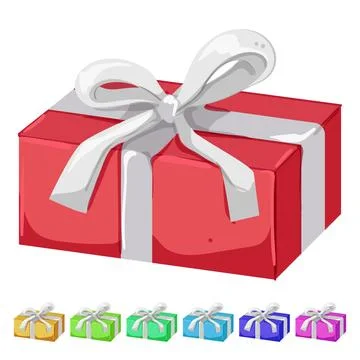 Holiday gift box cartoon vector graphic Stock Illustration