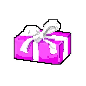 Holiday gift box game pixel art vector illustration Stock Illustration